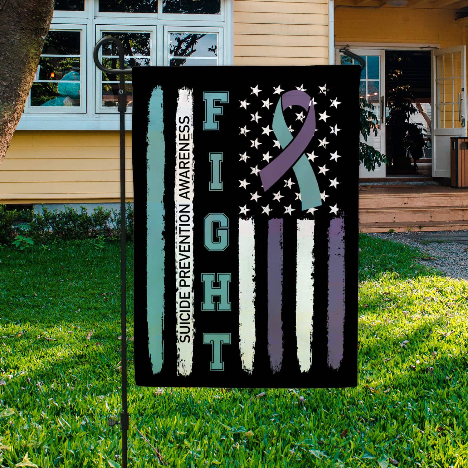 11HV. Sucide Flag -side 1-30x40png Garden Flag Mockup 3
