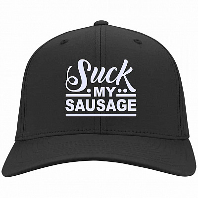 suck my sausage hat, Black, Twill Cap
