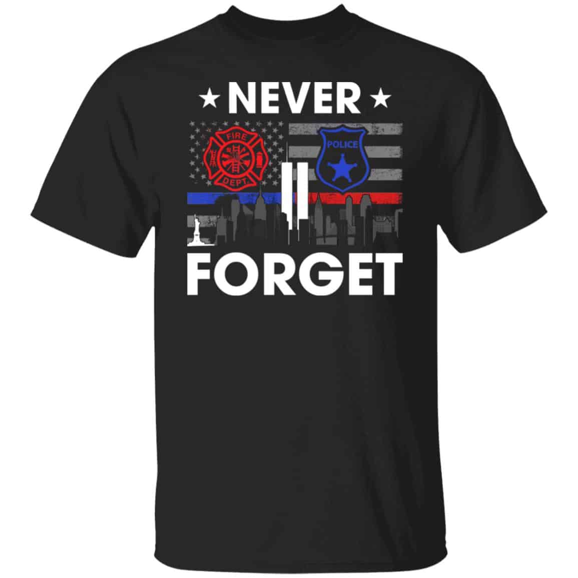 Thin Blue Red Line, Black, Unisex T-Shirt