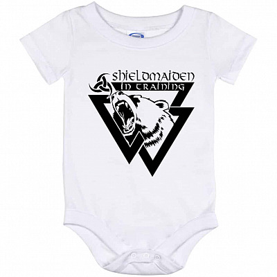 Shieldmaiden In Training Baby Onesie, White, Baby Onesie - 12 Month