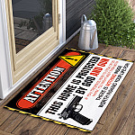 3UT. Protected By Gun (5) Doormat mockup 3