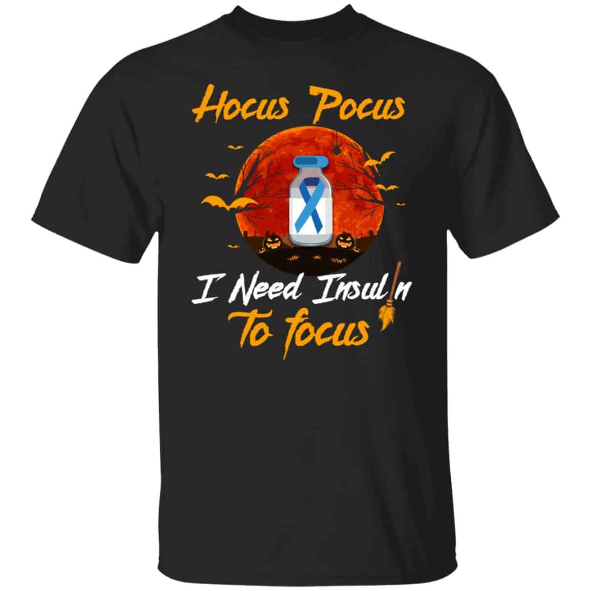 Hocus Pocus I Need Insulin, Black, Unisex T-Shirt