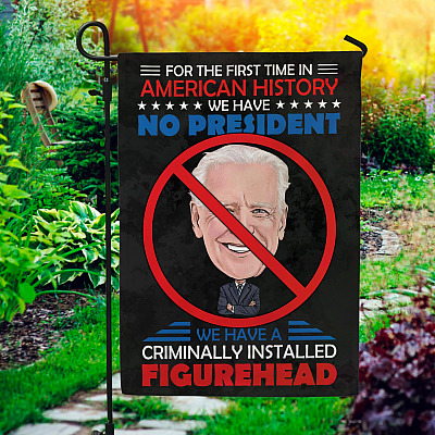 For The First Time We Have No President We Have Criminally Installed Figurehead Garden Flag - House Flag