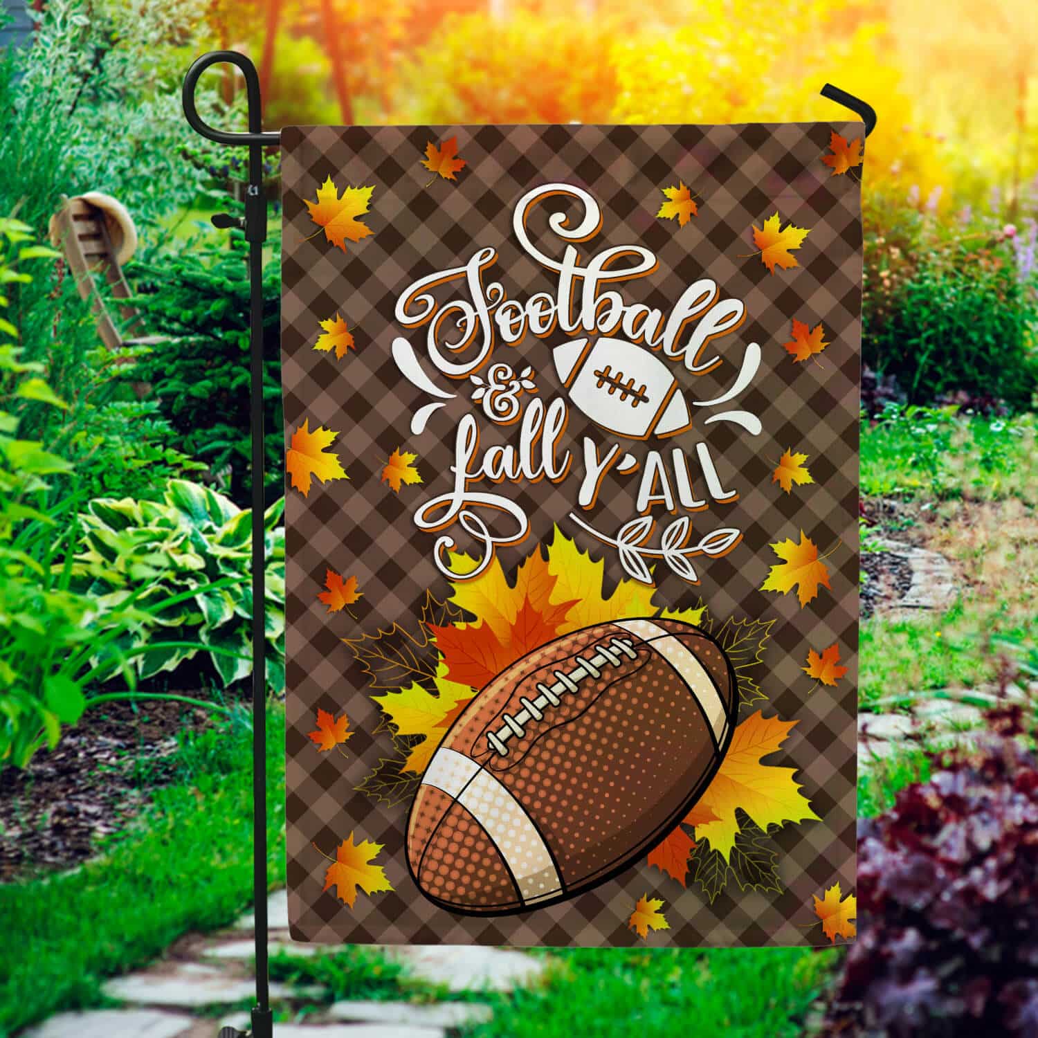 5TM. Football Fall-30x40 Garden Flag Mockup 1