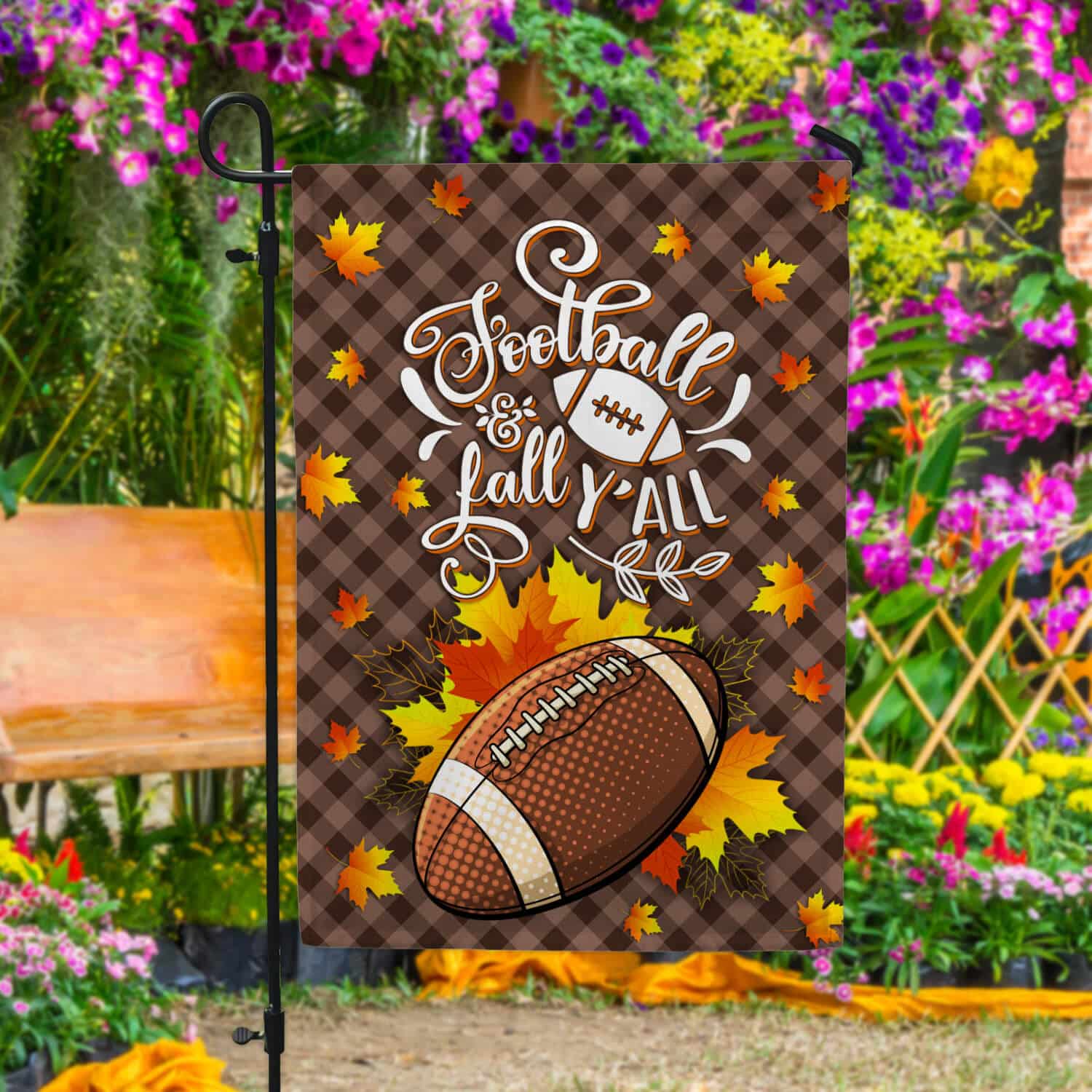 5TM. Football Fall-30x40 Garden Flag Mockup 4