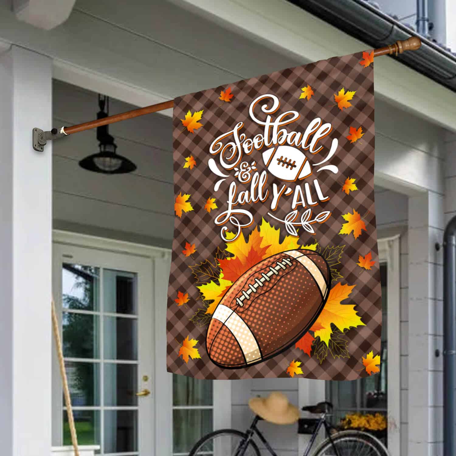 5TM. Football Fall-30x40 House Flag Mockup 1