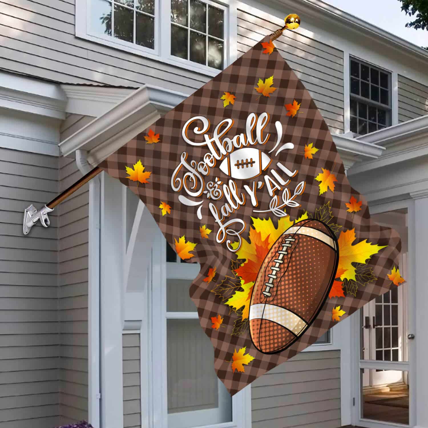 5TM. Football Fall-30x40 House Flag Mockup 6