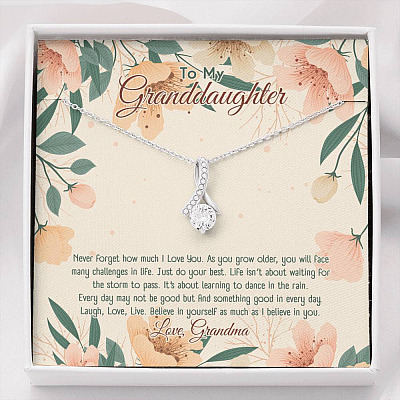 To My Granddaughter From Grandma Believe In Yourself As Much As I Believe In You Alluring Beauty Necklace - Alluring Beauty Necklace