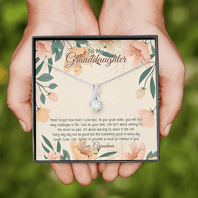 To My Granddaughter From Grandma Believe In Yourself As Much As I Believe In You Alluring Beauty Necklace
