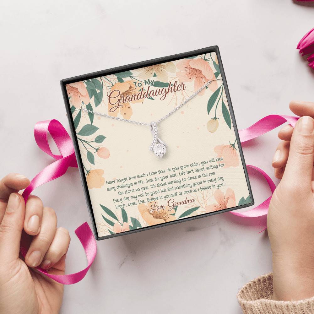 To My Granddaughter From Grandma Believe In Yourself As Much As I Believe In You Alluring Beauty Necklace