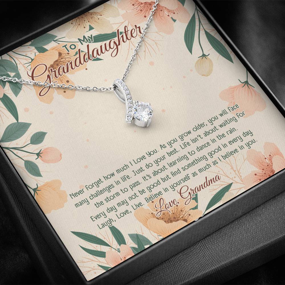 To My Granddaughter From Grandma Believe In Yourself As Much As I Believe In You Alluring Beauty Necklace