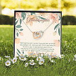 To My Granddaughter Believe In Yourself As Much As I Believe In You Interlocking Hearts Pendant Necklace