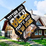 11TM. Titties And Beer 30x40 House Flag Mockup 5