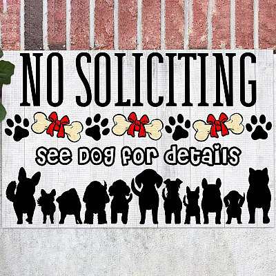 No Soliciting See Dog For Details Indoor Outdoor Doormat - Funny Dog Doormat
