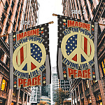 10HV. Peace Flag_1 30x40 House Flag Mockup 2 Side-1