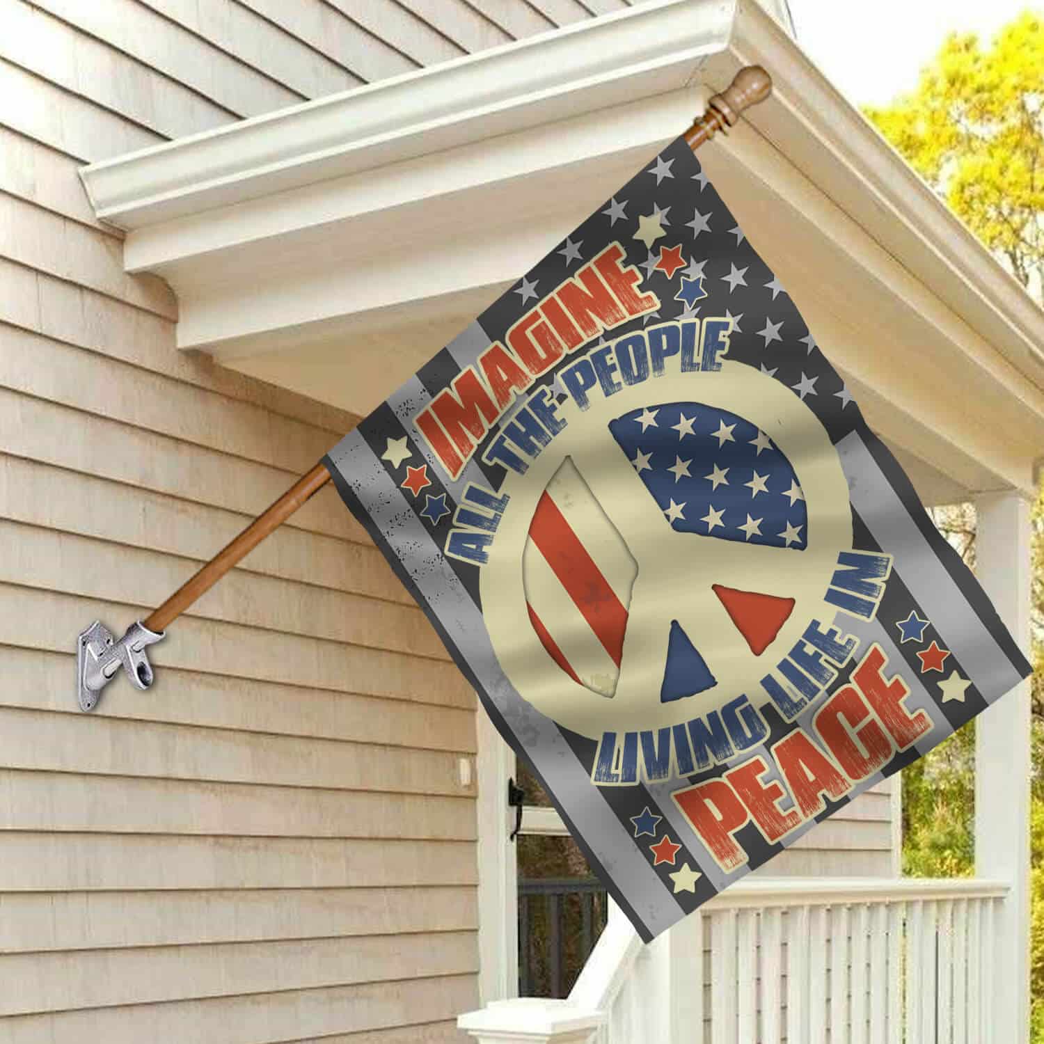 10HV. Peace Flag_1 30x40 House Flag Mockup 2