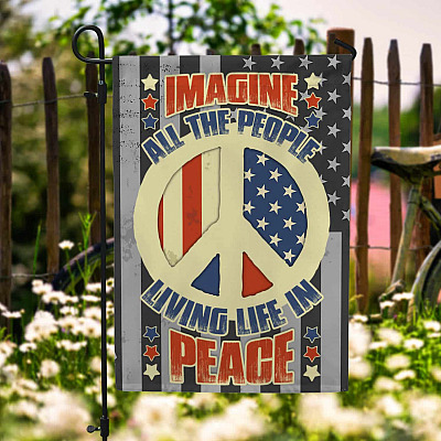 Imagine All The People Living Life in Peace Garden Flag - House Flag - Wall Flag