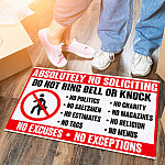 Absolutely No Soliciting Do Not Ring Bell Or Knock No Excuses No Exception Funny Indoor Outdoor Doormat