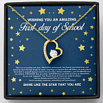 Wishing You an Amazing First Day of School Shine Like the Star Forever Love Pendant Back to School Necklace - Forever Love Necklace (18K Yellow Gold)
