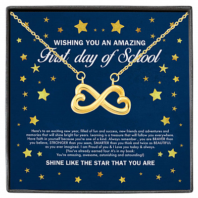 Wishing You an Amazing First Day of School Shine Like the Star Infinity Heart Pendant Back to School Necklace