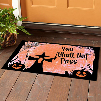 Alternative view of You Shall Not Pass Funny Witch Indoor Outdoor Decorative Doormat