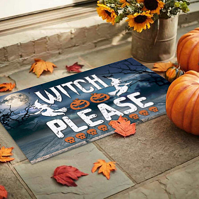 Alternative view of Witch Please Funny Halloween Decorations Hocus Pocus Doormat Entrance Decorative Doormat