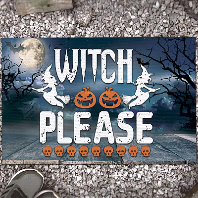 Witch Please Funny Halloween Decorations Hocus Pocus Doormat Entrance Decorative Doormat