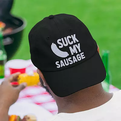 Suc-k My Sausage Funny Mens Jokes Twill Cap - High-Profile Snapback Hat
