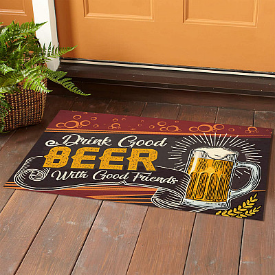 Alternative view of The Best Beers Are the Ones We Drink with Friends Indoor Outdoor Decorative Doormat