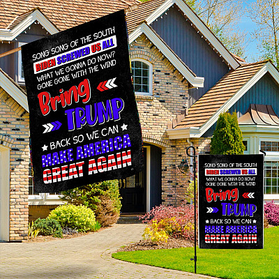 Alternative view of Song Song of The South Biden Screwed Us All Bring Trump Back Decorative Garden Flag - House Flag