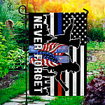 911 Never Forget Policeman Law Enforcement Firefighter Garden Flag-9/11 Patriot Day House Flag