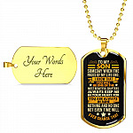To My Son Someday when The Pages of My Life End Son Gifts Dog Tag Pendant Necklace