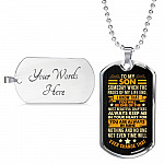 To My Son Someday when The Pages of My Life End Son Gifts Dog Tag Pendant Necklace