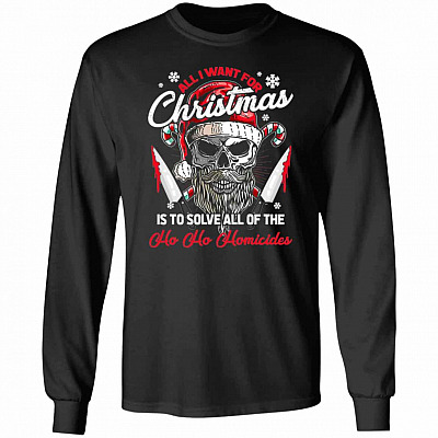 Horror Christmas hoodie, Black, Long Sleeve