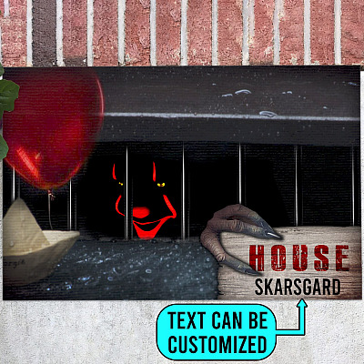 Personalized House's Name Halloween Doormat - In This House We Like IT Scary Clown Movies Halloween Doormat