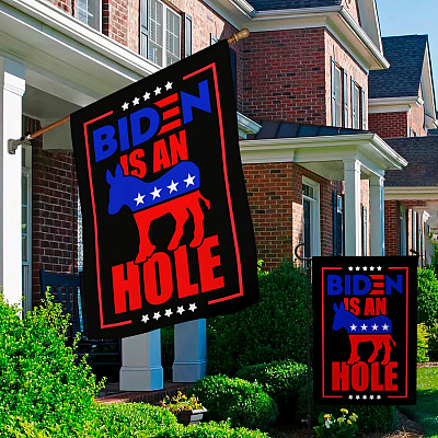 Alternative view of Biden Is an Asshole Garden Flag - House Flag - Wall Flag - Anti Biden Pro Trump Gifts