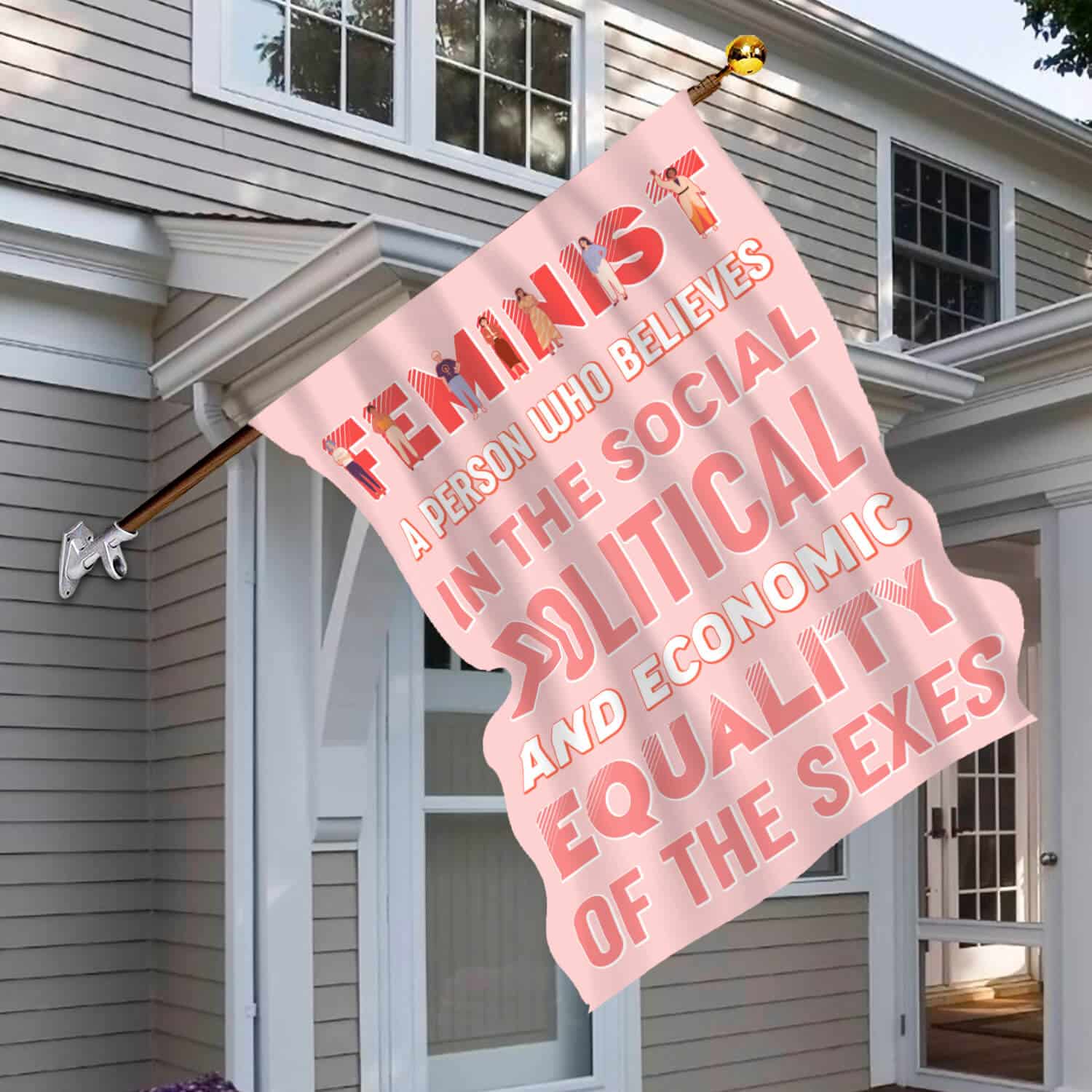 2TM. Feminist-30x40 House Flag Mockup 6