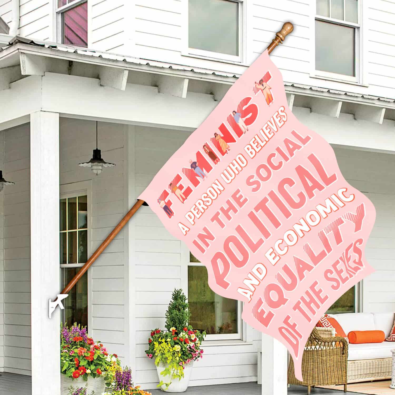 2TM. Feminist-30x40 House Flag Mockup 7