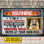Personalized Photo Warning Our Dogs Have No Respect For Personal Space House Doormat - Outdoor Doormat