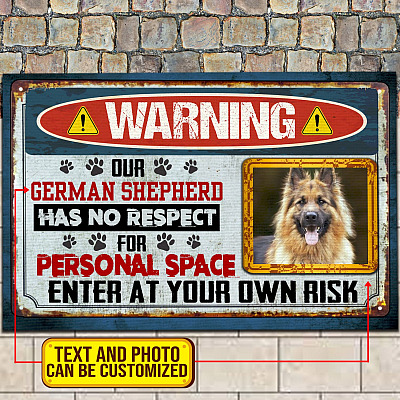 Personalized Photo Warning Our Dogs Have No Respect For Personal Space House Doormat - Outdoor Doormat