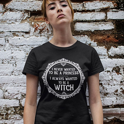 Alternative view of I Never Wanted to Be a Princess I Always Wanted to Be a Witch T-Shirt - Halloween V-Neck Shirt for Girls