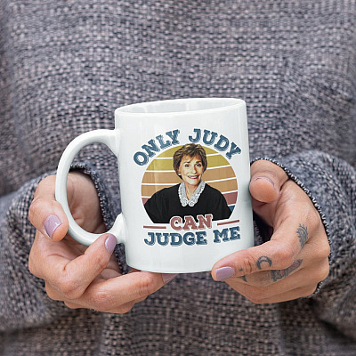 Alternative view of Vintage Only Judy Can Judge Me Coffee Mug - Funny Judge Judy Sheindlin Travel Bottle