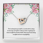 To Be Nobody but Yourself in A World Which Is Doing Its Best Day and Night Interlocking Hearts Pendant Necklace - Interlocking Hearts Necklace