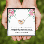 To Be Nobody but Yourself in A World Which Is Doing Its Best Day and Night Interlocking Hearts Pendant Necklace