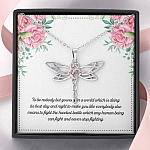 To Be Nobody but Yourself in A World Which Is Doing Its Best Day and Night Dragonfly Pendant Necklace