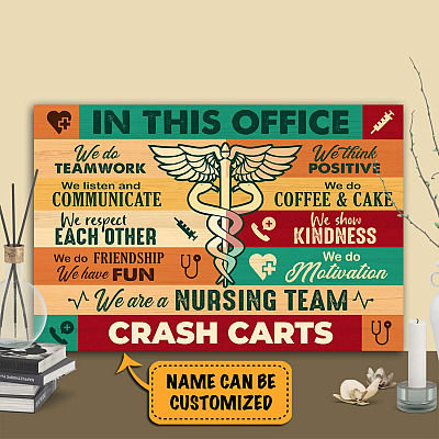 Personalized In This Office We Do Teamwork We Are A Nursing Team Wrapped Framed Canvas Prints - Unframed Poster