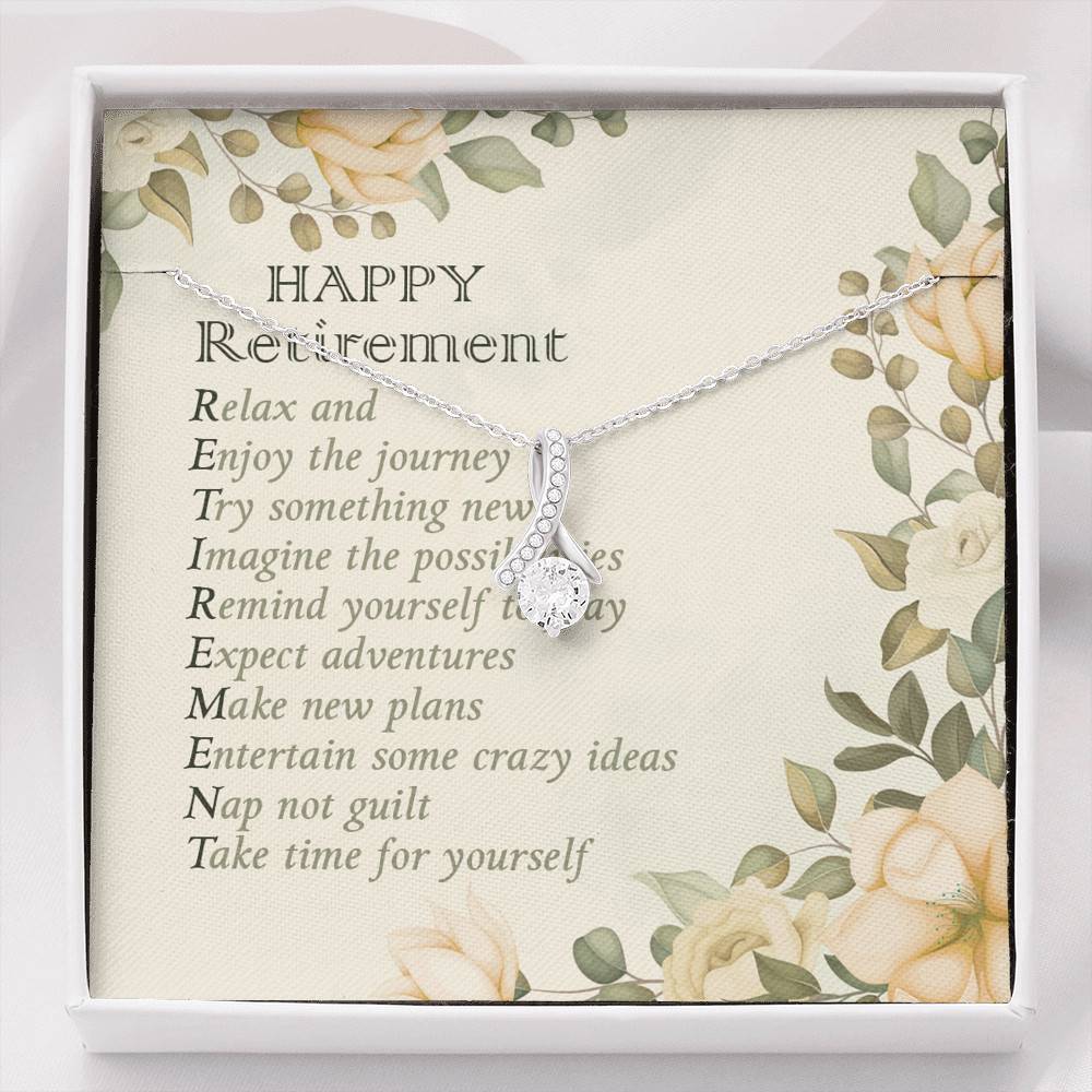 Happy Retirement Take Time For Yourself Alluring Beauty Necklace - Farewell Goodbye Jewelry Gifts - Alluring Beauty Necklace