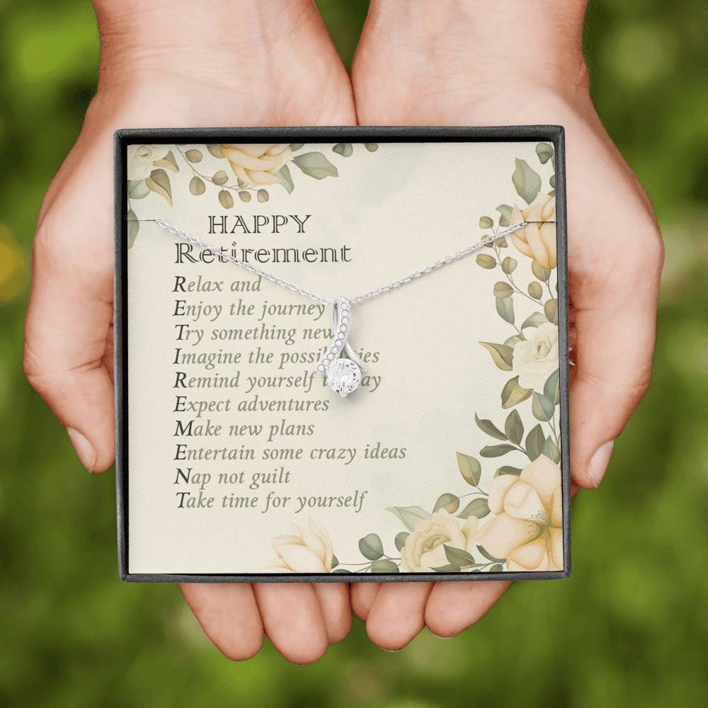 Happy Retirement Take Time For Yourself Alluring Beauty Necklace - Farewell Goodbye Jewelry Gifts