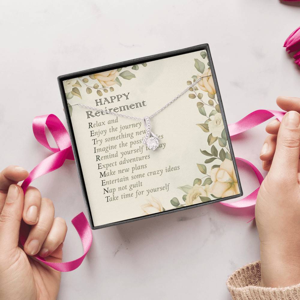 Happy Retirement Take Time For Yourself Alluring Beauty Necklace - Farewell Goodbye Jewelry Gifts