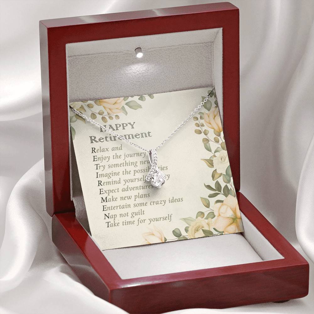 Happy Retirement Take Time For Yourself Alluring Beauty Necklace - Farewell Goodbye Jewelry Gifts